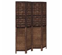 Room Divider Panel Room Privacy Screen Dark Brown Solid Wood Paulownia vidaXL