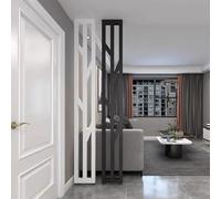 Room Divider Partition - 2 Panel Freestanding Privacy Screen, Removable Floor to Ceiling Wall Separator, No Drilling, Black & White, 80cm/31.5in, Ideal for Living Room and Office