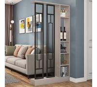Room Divider Partition with Storage Shelves - Space Separator for Teahouse, Coffee Shop, Hotel