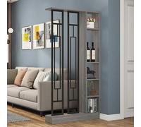 Room Divider Partition with Storage Shelves - Space Separator for Teahouse, Coffee Shop, Hotel