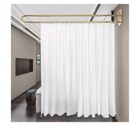 Room Divider Pole,2m U-Shape Curtain Support Rod with White Divider Screen, Wall-Mounted Room Separator for Home & Office, 6.5ft Gold Pole Set, Stylish Privacy Partition (1 Piece)