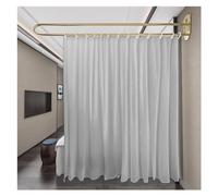 Room Divider Pole,Privacy Divider Curtain Kit for Beauty Salons & Medical Spaces, U-Shaped Hanging Rod, Room Separator for Fitting Rooms, Hospitals & SPAs, 2.3m Gold Pole, Gray Color, 1 Pie
