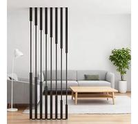 Room Divider Post 100-300cm, Black Partition Screen Privacy Column Metal Slats, Modern Separation Standing Pillars for Living Room Office Hotels, Floor to Ceiling(8pcs-A,230cm/91in/7.5ft)