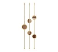 Room Divider Posts Floor to Ceiling for The Stair, Privacy Screen 3 Panel Partition Temporary Wall Separation, Apartment Separator Column with Glass(Style B-Gold,110cm(3.6ft))