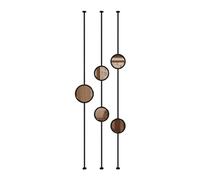 Room Divider Posts Floor to Ceiling for The Stair, Privacy Screen 3 Panel Partition Temporary Wall Separation, Apartment Separator Column with Glass(Style B-Black,110cm(3.6ft))