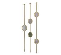 Room Divider Posts Floor to Ceiling for The Stair, Privacy Screen 3 Panel Partition Temporary Wall Separation, Apartment Separator Column with Glass(Style A-Gold,180cm(5.9ft))