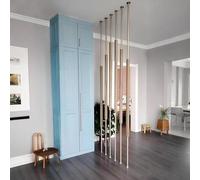 Room Divider Privacy Screen - Adjustable Feet Wrought Iron Decorative Partition for Home & Office