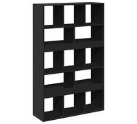 Room Divider Privacy Screen Bookcase Bookshelf Black Engineered Wood vidaXL