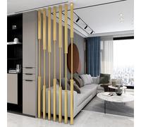 Room Divider Privacy Screen, Entrance Hall Partition Column Floor to Ceiling, Space Divider Poles for Office Bedroom Studio Apartment - 5/8 Pack, Gold(5pcs-A,230cm/91in/7.5ft)