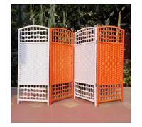 Room Divider Privacy Screen, Foldable Hand Woven Wicker, Double Hinged Free Standing Portable for Home Office and Bedroom