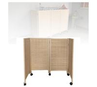Room Divider Privacy Screen - Folding Weave Blackout Partition Wall with Wheels for Small Spaces, Office, Home, and Dorm Separation