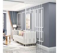 Room Divider Privacy Screen - Freestanding Partition for Home, Office, Hotel Customizable Modern Metal Slats Design