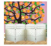 Room Divider Privacy Screen, Freestanding Partition Wall for Classroom Office, Short Weave Blackout Screen, 6 Panels