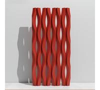 Room Divider Privacy Screen, Hollow Partition Screen with Corrugated Structural for Home/Office/Enterprise(Rosso,2PCS)