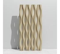 Room Divider Privacy Screen, Hollow Partition Screen with Corrugated Structural for Home/Office/Enterprise(Beige,2PCS)