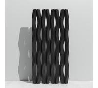 Room Divider Privacy Screen, Hollow Partition Screen with Corrugated Structural for Home/Office/Enterprise(Black,2PCS)