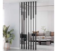 Room Divider Privacy Screen, Indoor Metal Slats Separation Column for Entryway and Office, Floor to Ceiling Partition Poles, No Drilling Installation