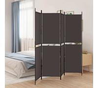 Vidaxl 4-Panel Room Divider Black 200X180 Cm Fabric Room Dividers