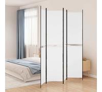 Vidaxl 4-Panel Room Divider White 200X220 Cm Fabric Room Dividers