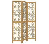 Room Divider Privacy Screen Privacy Panel Brown Solid Wood Paulownia vidaXL