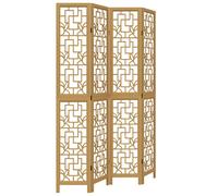 Room Divider Privacy Screen Privacy Panel Brown Solid Wood Paulownia vidaXL