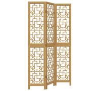 Room Divider Privacy Screen Privacy Panel Brown Solid Wood Paulownia vidaXL