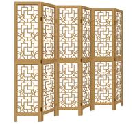 Room Divider Privacy Screen Privacy Panel Brown Solid Wood Paulownia vidaXL