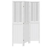 Room Divider Privacy Screen Privacy Panel White Solid Wood Paulownia vidaXL