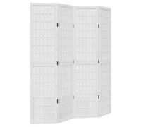 vidaXL Room Divider 3 Panels White Solid Wood Paulownia