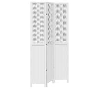 Room Divider Privacy Screen Privacy Panel White Solid Wood Paulownia vidaXL
