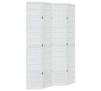 Room Divider Privacy Screen Privacy Panel White Solid Wood Paulownia vidaXL
