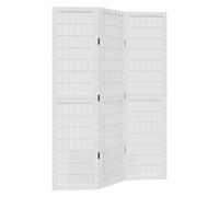 Room Divider Privacy Screen Privacy Panel White Solid Wood Paulownia vidaXL