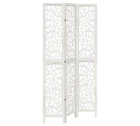 Room Divider Privacy Screen Room Partition White Solid Wood Paulownia vidaXL