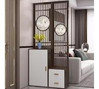 Room Divider Privacy Screen,Shoe cabinet,Solid Wood Frame, and Multi-Functional Storage,Partition Dividers Decoration Screens, for Room Separation Home Office Restaurant(D,220 * 110cm)