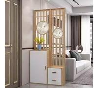 Room Divider Privacy Screen,Shoe cabinet,Solid Wood Frame, and Multi-Functional Storage,Partition Dividers Decoration Screens, for Room Separation Home Office Restaurant(E,200 * 110cm)