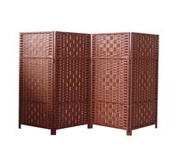 Room Divider Privacy Screen, Temporary Partition for Kindergarten, Hand-woven 6 Panels, Ideal for Living Room Separation, Short Decorative Solution
