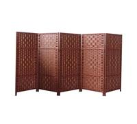 Room Divider Privacy Screen, Temporary Partition for Kindergarten, Hand-woven 6 Panels, Ideal for Living Room Separation, Short Decorative Solution