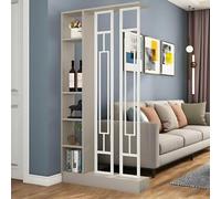 Room Divider Privacy Screen with Shelves, Freestanding Partition for Living Room, Study, Floor to Ceiling Design, Storage Compartments for Home Organization