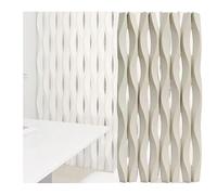 Room Divider PU Wave Panel Wall Partit Sn for Entryway & Living Room (Not Straight White 23.6x47.2x2.4in Set of 5) - Versatile Space Separator