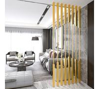 Room Divider Rod No Drilling Wall Separation Column Privacy Screen Partition Post Floor To Ceiling With Adjustable Feet, Gold 5/8 Pcs(8pcs-A,280cm/110in/9.2ft)