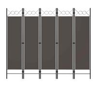 vidaXL 5-Panel Folding Room Divider - Movable Privacy Screen, Anthracite 200x180 cm
