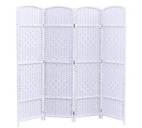 Room Divider Screen Folding 150x160cm, 4 Panel Bamboo Portable Wall Divider, Privacy Screens Indoor Foldable, Wood Partition Room Dividers, Room Separator Freestanding, for Bedroom