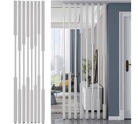 Room Divider Screen, Freestanding Wooden Slats Partition, 8 Panels for Restaurant, Office, Home Separation, 73 Inches Tall, Stylish Space Management Solution