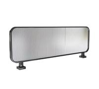 Room Divider Screen - Modern Metal Desk Partition for Office, Dining, and Hotel Spaces, Decorative Panel with Matte Glass for Privacy and Style