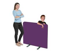 Room Divider Screen Purple 900 x 1000 mm Black Trim | Rounded upper corners & safety edge trim suitable for classroom, displays, study zones & quiet areas