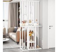 Room Divider Screen with Storage, Decorative Partition for Home Office and Bedroom Organization