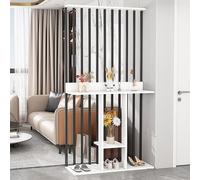 Room Divider Screen with Storage, Decorative Partition for Home Office and Bedroom Organization