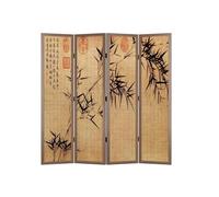 Room Divider Screens Floor-standing Retro Bamboo Painting Screen Home Living Room Decoration Background Wall Office Privacy Partition