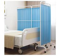 Room Divider Screens - Foldable Medical Privacy Screen, On Wheels Curtain Foldable Privacy Curtains, Stainless Steel Oxford Cloth Material, Blue Medical Screen For Patient Privacy(6-panel)