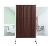 Room Divider Screens - Medical Privacy Screen Portable, Foldable Room Divider Temporary Fence With 1-5 Panels, 6ft High Room Divider With Wheels For Clinic/Office/Beauty Salon(Brown,5-panel)